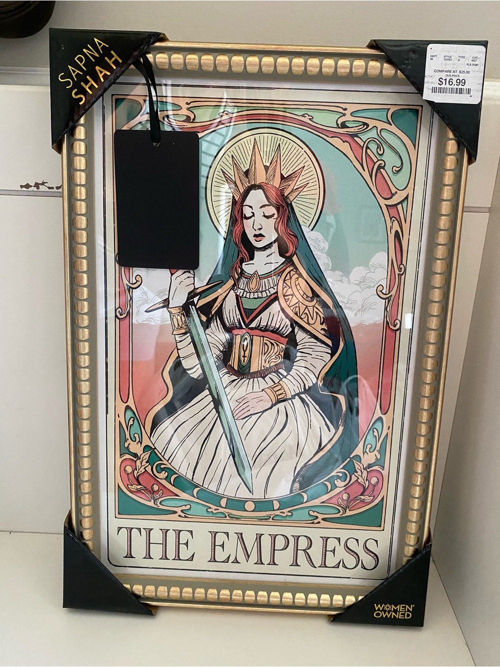 Sapna Shah Tarot Card THE EMPRESS Celestial Astrology Framed Art 18x12 Viral